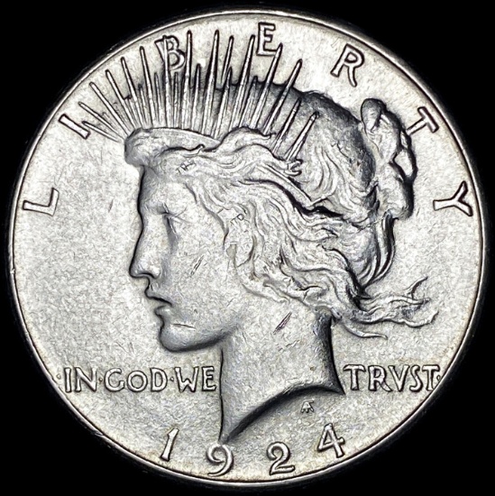 1924-S Silver Peace Dollar CLOSELY UNCIRCULATED