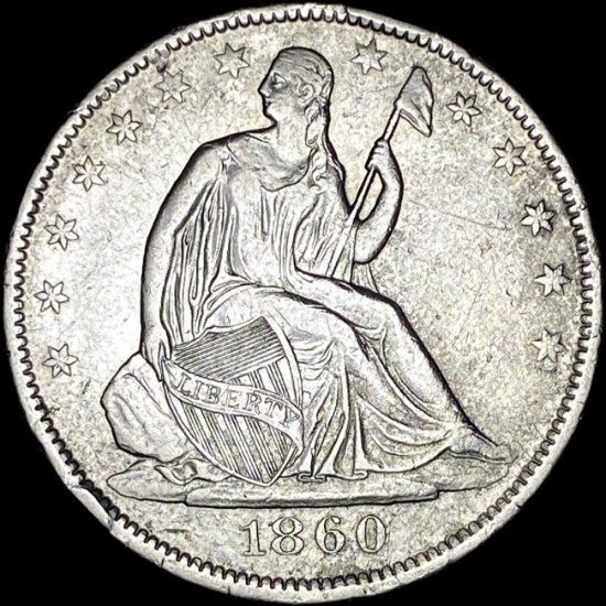 1860-O Silver Half Dollar (Seated Liberty) CLOSELY UNCIRCULATED