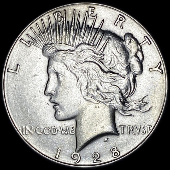 1928-S Silver Peace Dollar CLOSELY UNCIRCULATED