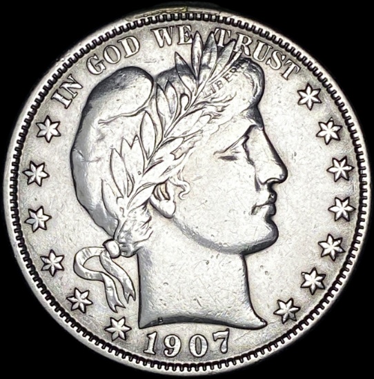1907-O Silver Barber Half Dollar LIGHTLY CIRCULATED