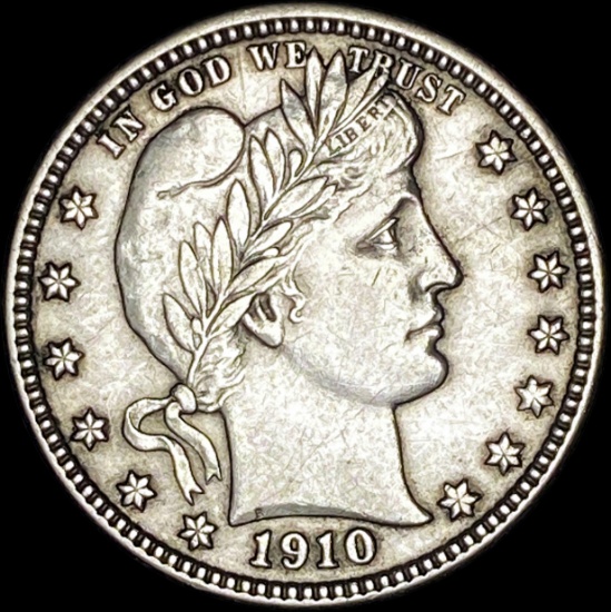 1910-D Silver Barber Quarter CLOSELY UNCIRCULATED
