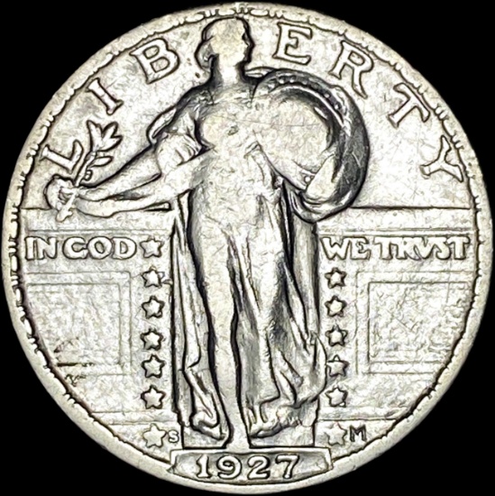 1927-S Silver Standing Liberty Quarter LIGHTLY CIRCULATED