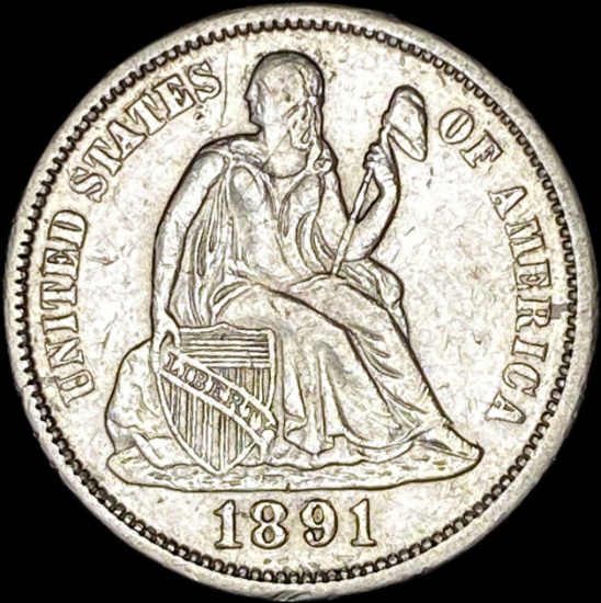 1891 Silver Dime CLOSELY UNCIRCULATED