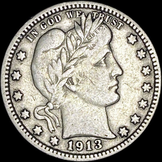 1913 Barber Silver Quarter LIGHTLY CIRCULATED