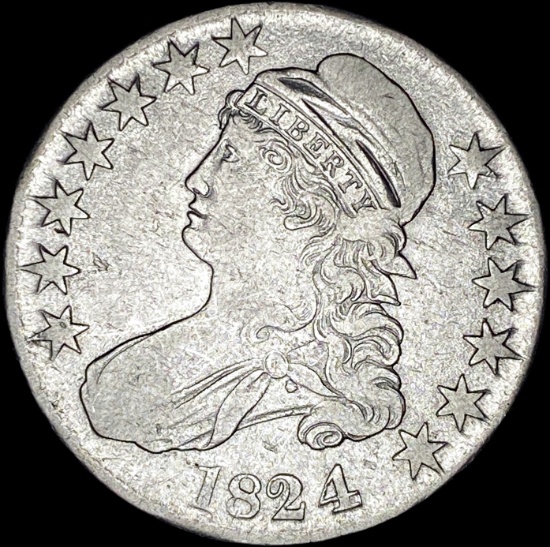 1824 Capped Bust Half Dollar LIGHTLY CIRCULATED
