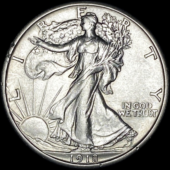 1918-S Silver Walking Liberty Half Dollar UNCIRCULATED