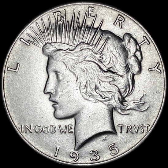 1935 Silver Peace Dollar NEARLY UNCIRCULATED