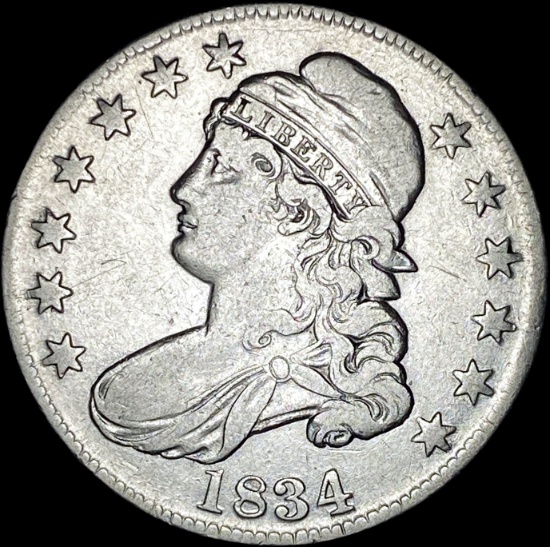 1834 Capped Bust Half Dollar LIGHTLY CIRCULATED