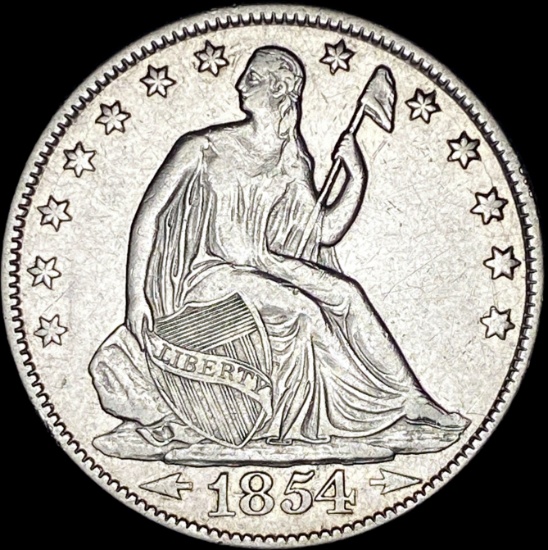 1854-O Silver Half Dollar ABOUT UNCIRCULATED