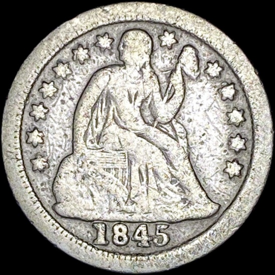 1845-O Seated Liberty Dime LIGHTLY CIRCULATED