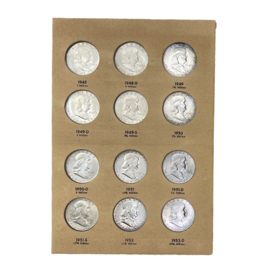 1948-1963 Franklin Half Dollar Album [35 Coins]