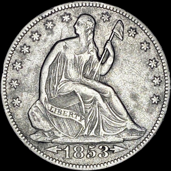 1853-O Silver Half Dollar (Arrows & Rays) NEARLY UNCIRCULATED