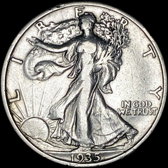 1935-S Silver Half Dollar Walking Liberty CLOSELY UNCIRCULATED
