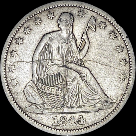 1844-O Silver Half Dollar NEARLY UNCIRCULATED