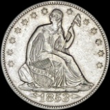 1853 Arrows Seated Liberty Half Dollar NEARLY UNCIRCULATED