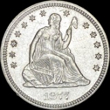 1877 Seated Liberty Quarter CHOICE BU