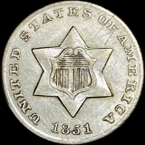 1851 Silver Three-Cent Piece CLOSELY UNCIRCULATED