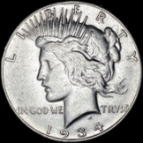 1934 Silver Peace Dollar CLOSELY UNCIRCULATED