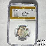 1871 25C Seated Liberty PGA PR65 Monster