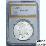 1927-S Peace Dollar PGA MS60 SILVER