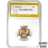 1931-S 1C Lincoln Wheat PGA MS66 RED