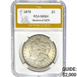 1878 Morgan Dollar Reverse of 1879 PGA MS64 SILVER
