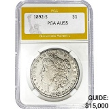 1892-S Morgan Dollar PGA AU55 SILVER