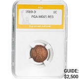 1919-D 1C Lincoln Wheat PGA MS65 RED