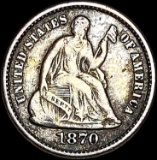 1870 Seated Liberty Half Dime CLOSELY UNCIRCULATED