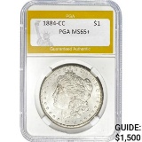 1884-CC Morgan Dollar PGA MS65+ SILVER