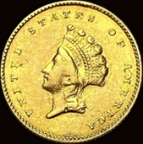 1855 Gold $1 Indian Head Type 2 CLOSELY UNCIRCULATED