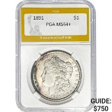 1891 Morgan Dollar PGA MS64+ SILVER