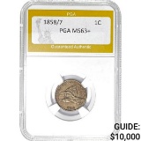 1858/7 1C Flying Eagle Cent PGA MS63+