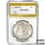 1890-CC Morgan Dollar PGA MS65 SILVER