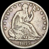 1875 Seated Liberty Half Dollar LIGHTLY CIRCULATED