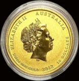 2012 Australia 1/10 oz Gold $15 Year of the Dragon GEM PROOF