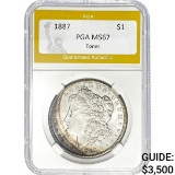 1887 Morgan Dollar PGA MS67 Toner SILVER