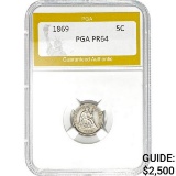 1869 Seated Liberty Half Dime PGA PR64