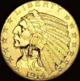1914 Indian Head Half Eagle $5 Gold CLOSELY UNCIRCULATED