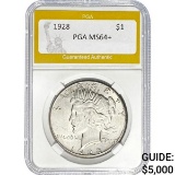 1928 Peace Dollar PGA MS64+ SILVER