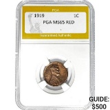 1919 1C Lincoln Wheat PGA MS65 RED
