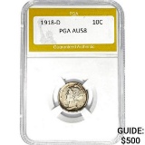 1918-D Mercury Dime PGA AU58
