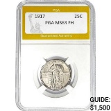 1917 25C Standing Liberty PGA MS63 FH
