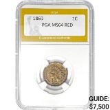 1869 1C Indian Head PGA MS64 RED