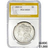 1884-CC Morgan Dollar PGA MS64 SILVER
