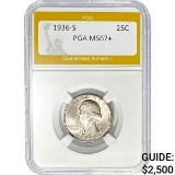 1936-S 25C Washington PGA MS67+