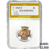 1926-D Lincoln Wheat Cent PGA RED MS64