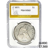 1871 Seated Liberty Dollar PGA MS63