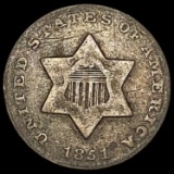 1851 Silver Three-Cent Piece NICELY CIRCULATED NICELY CIRCULATED
