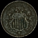 1867 Shield Nickel w/ Rays NICELY CIRCULATED
